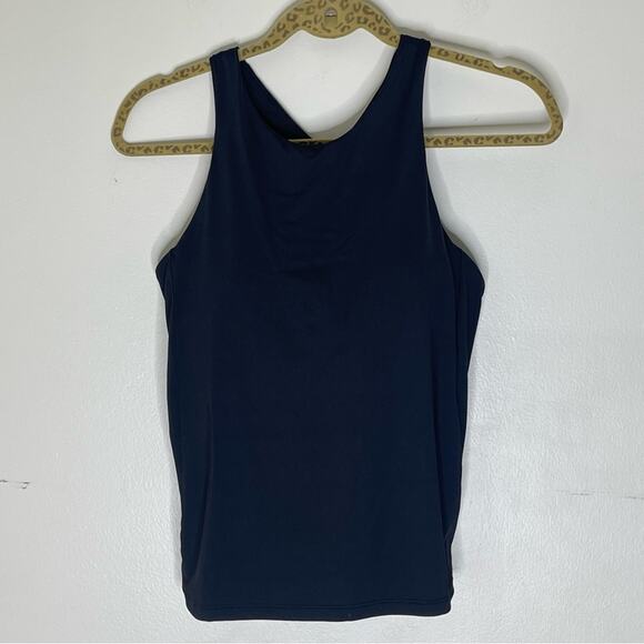 ATHLETA Black High Neckline Built in Sports Bra with Padding Athletic Top S/M - Picture 1 of 5